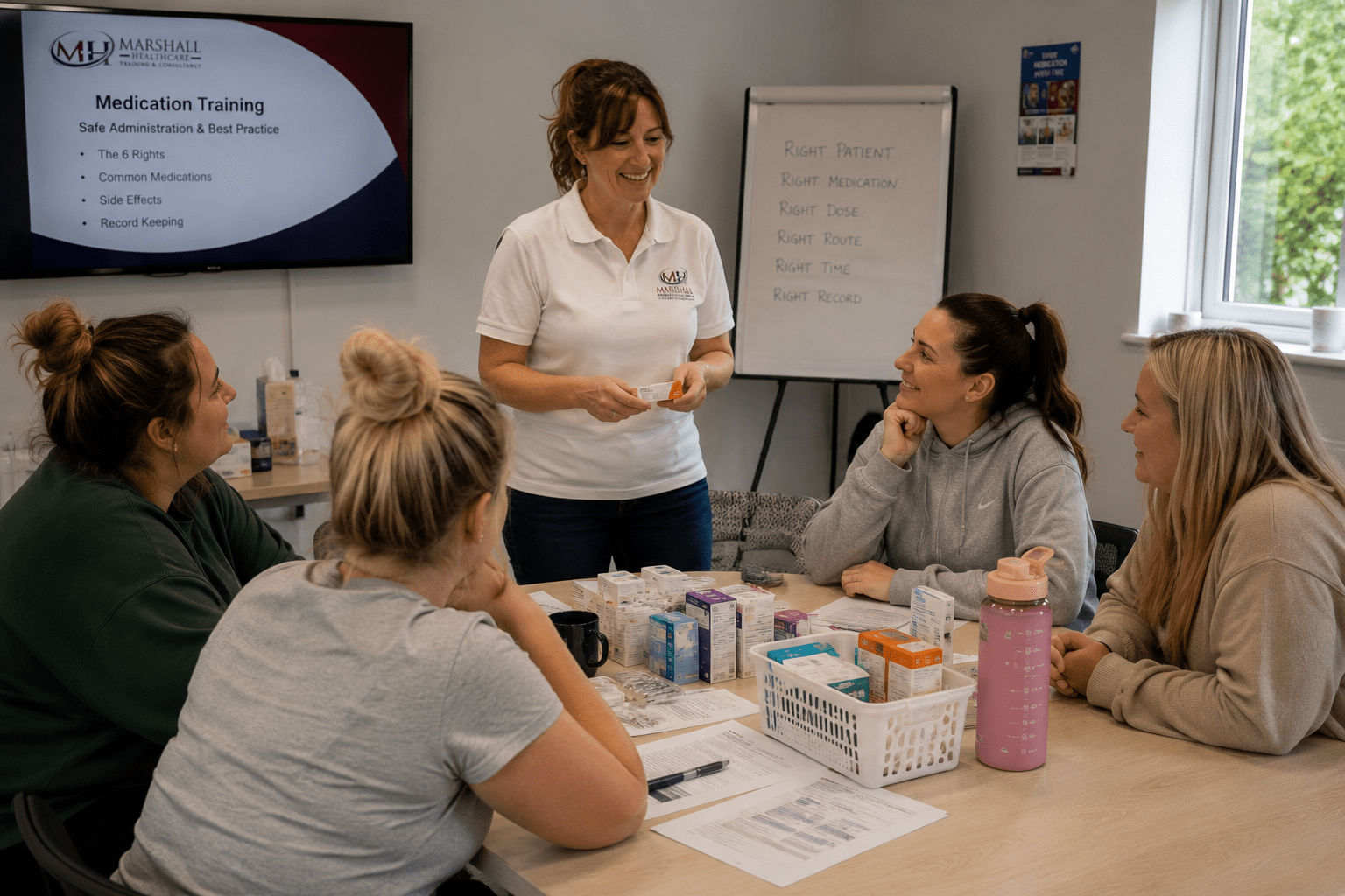 carers attending a medication training course